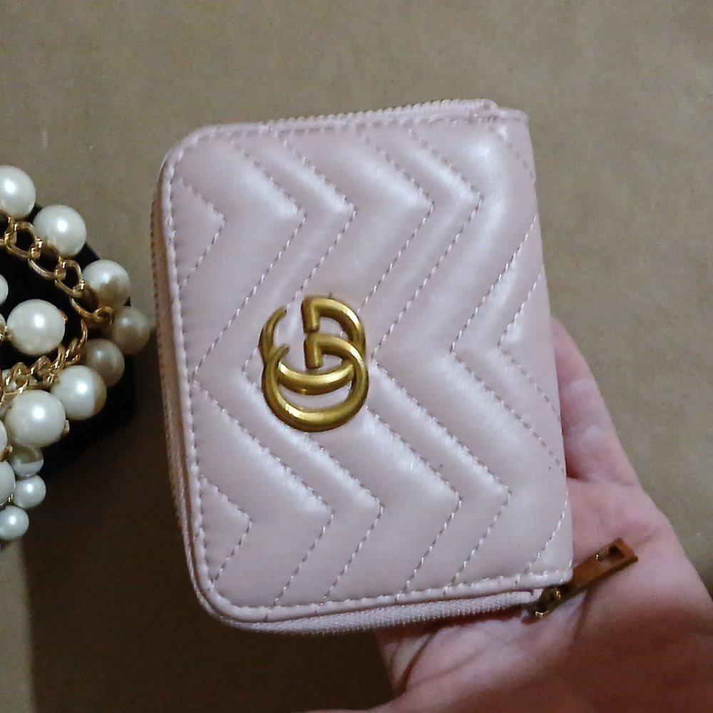 Gucci Pink Mini Wallet Zip Around